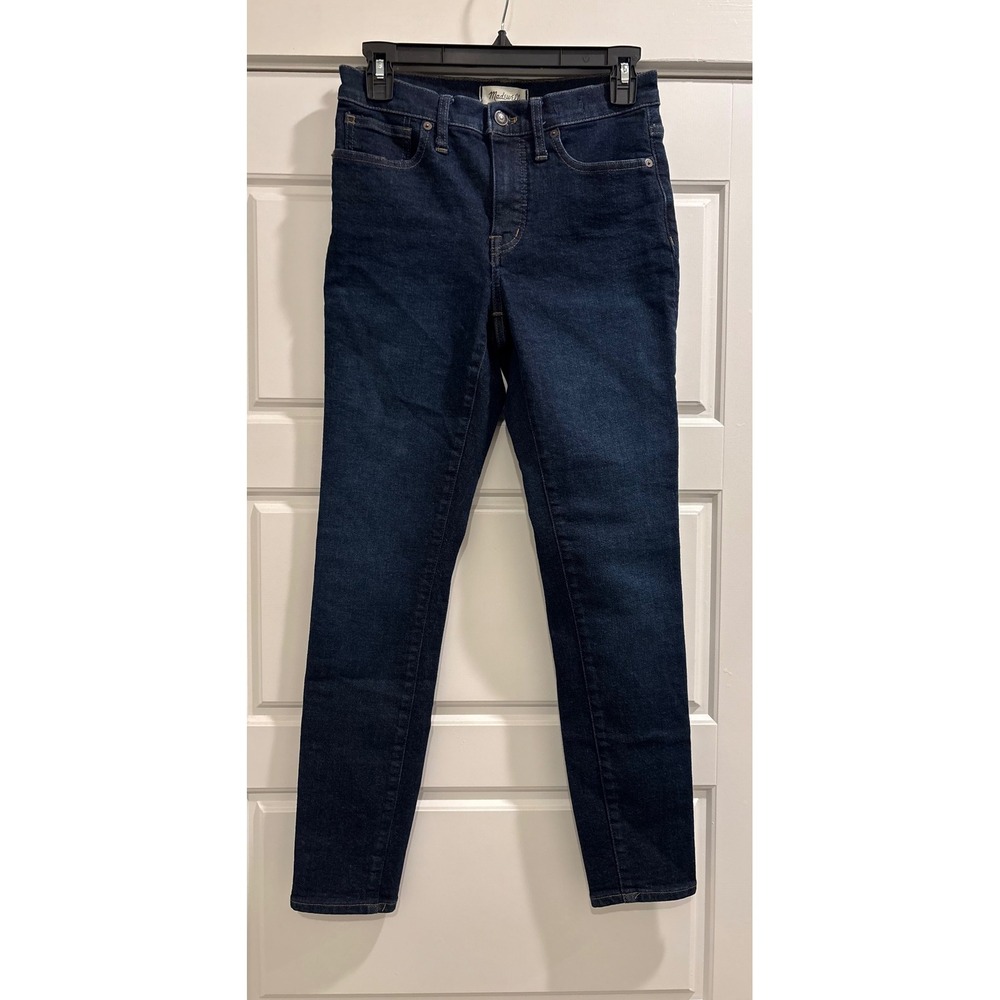 Madewell 9 Inch Mid Rise Skinny Jeans Dark Wash Indigo Size 27